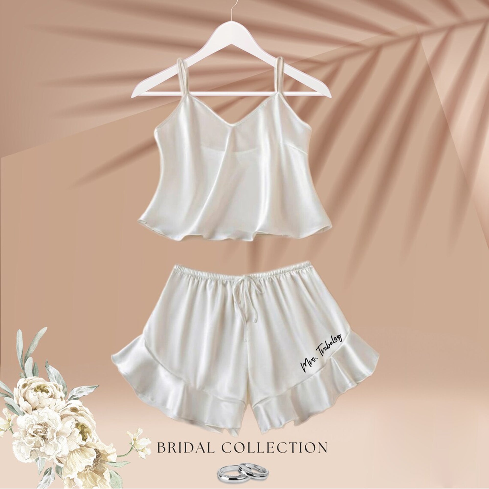 Bride ruffle shorts set usa