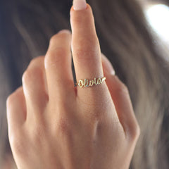 Stackable Name Rings Delicate Name Rings Usa