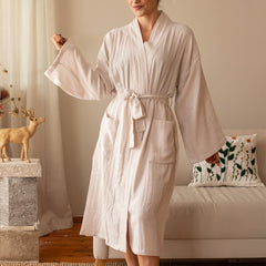Muslin Cotton Bathrobe Muslin robe Bridal robe Bridals party robes  Bridesmaids robes  Pocket robe 