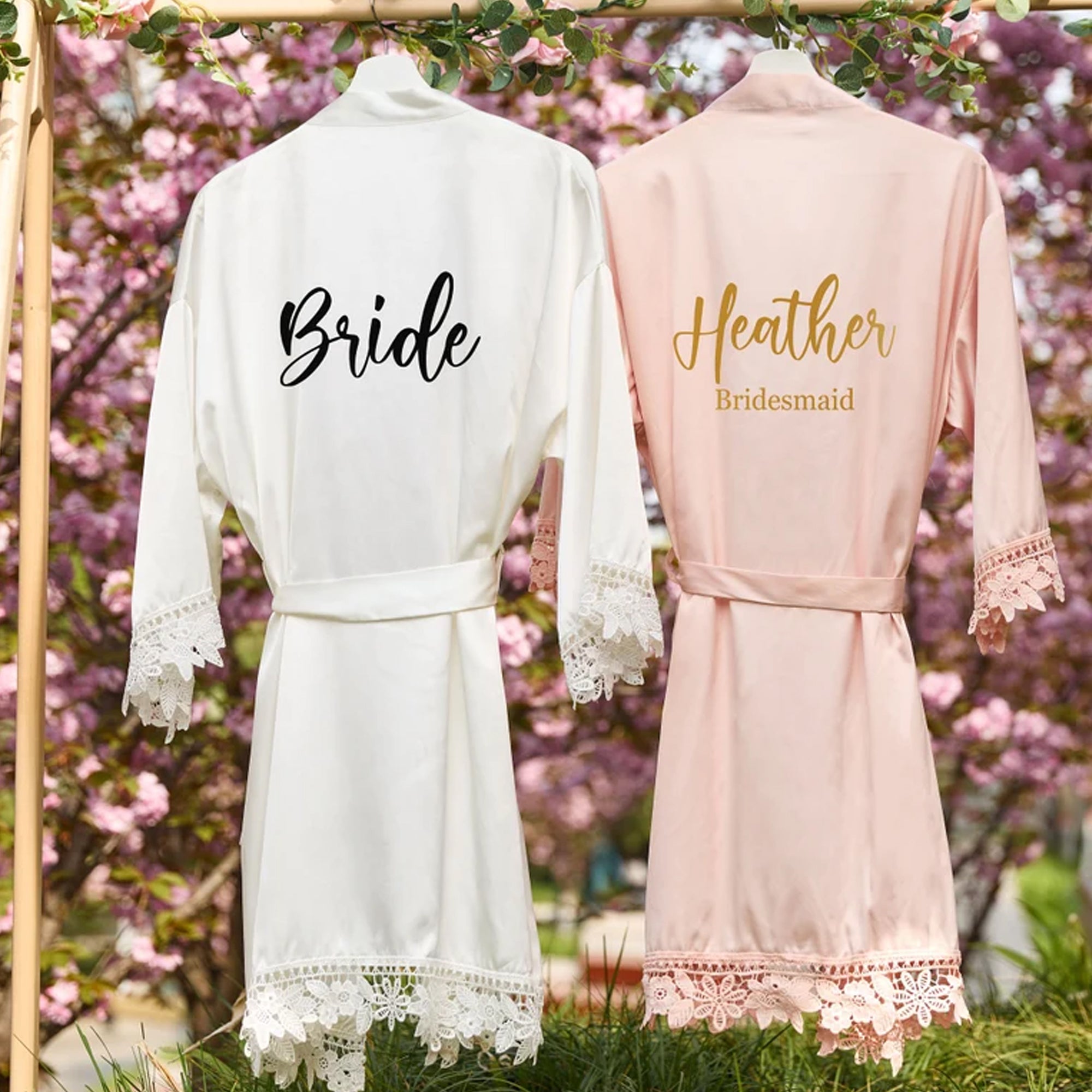 wedding robe satin robe customized robe wedding gifts