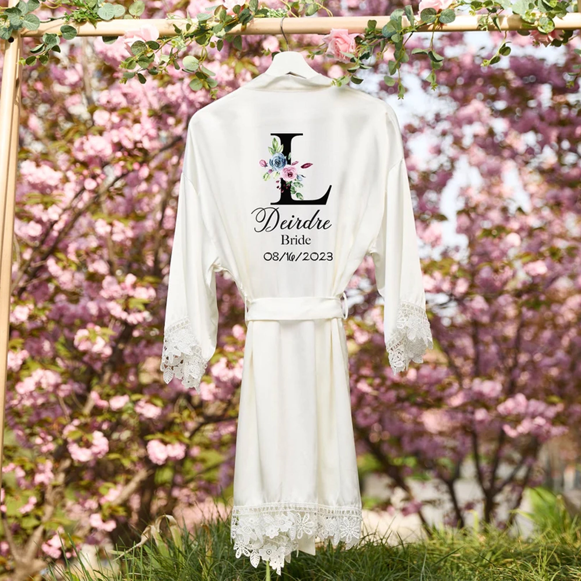 wedding robe satin robe customized robe wedding gifts