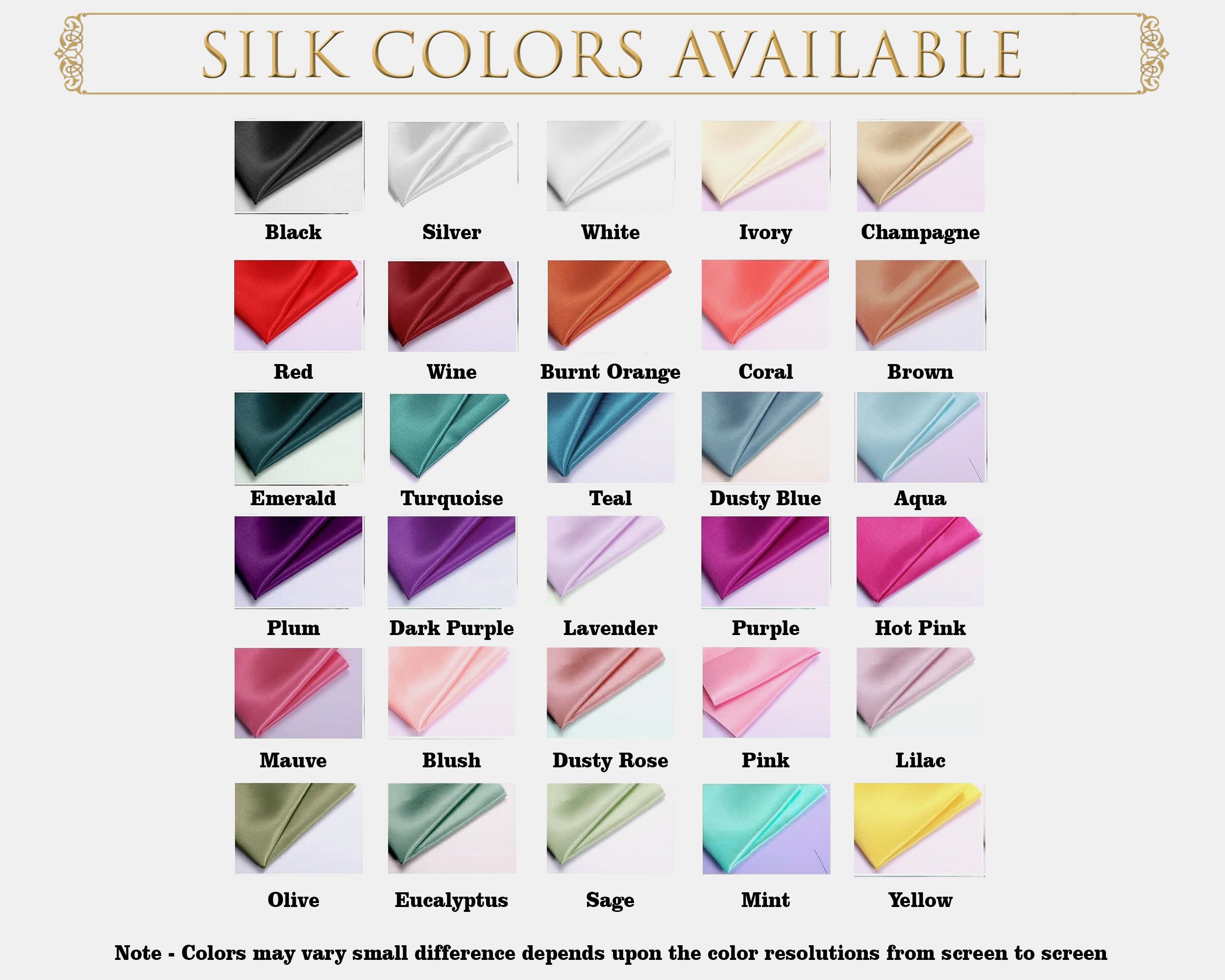 Personalized Silk Colors Available Silk Gifting