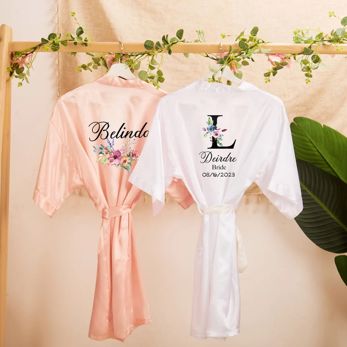 bridal robe silk robe wedding robe customized robe 