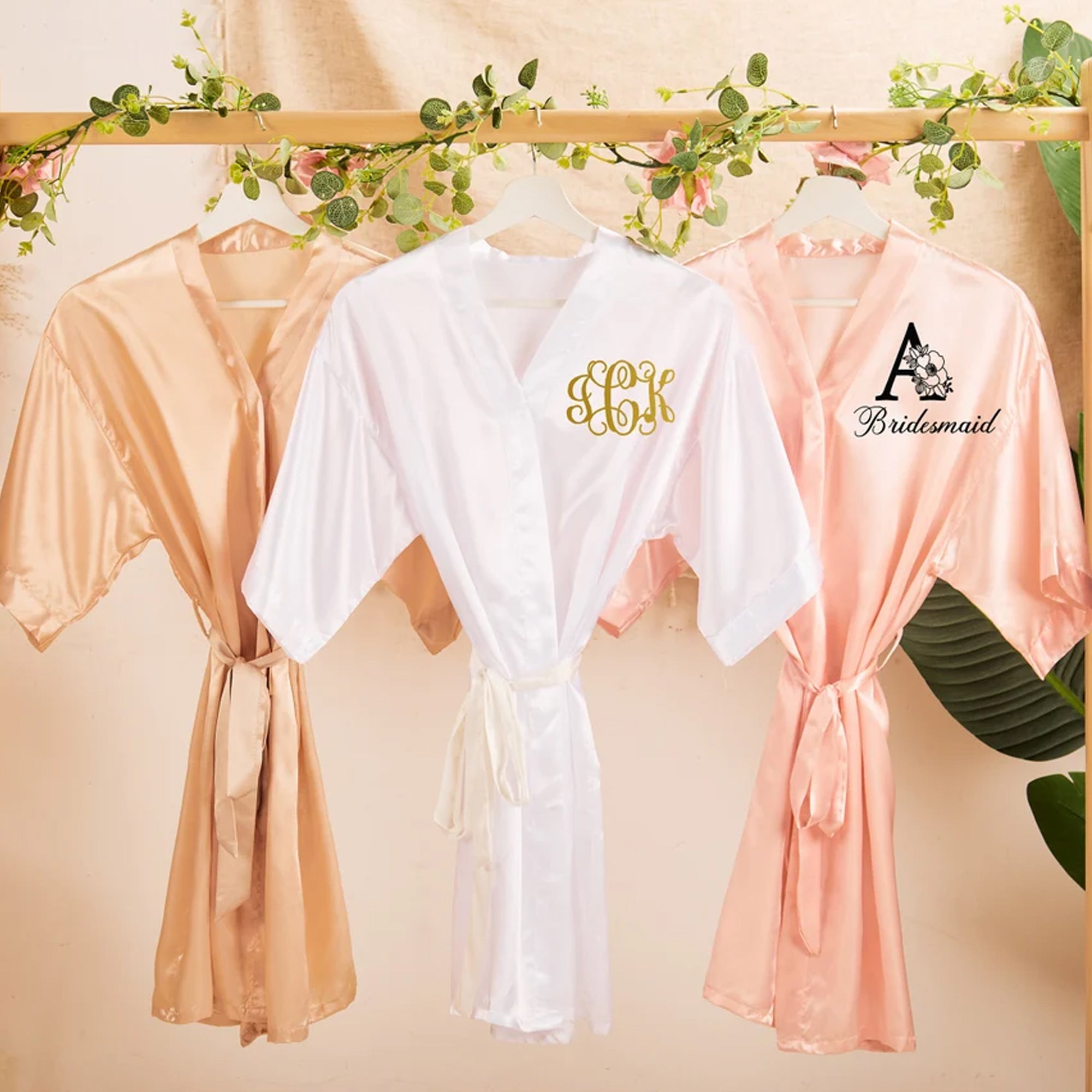 bridal robe silk robe wedding robe customized robe 