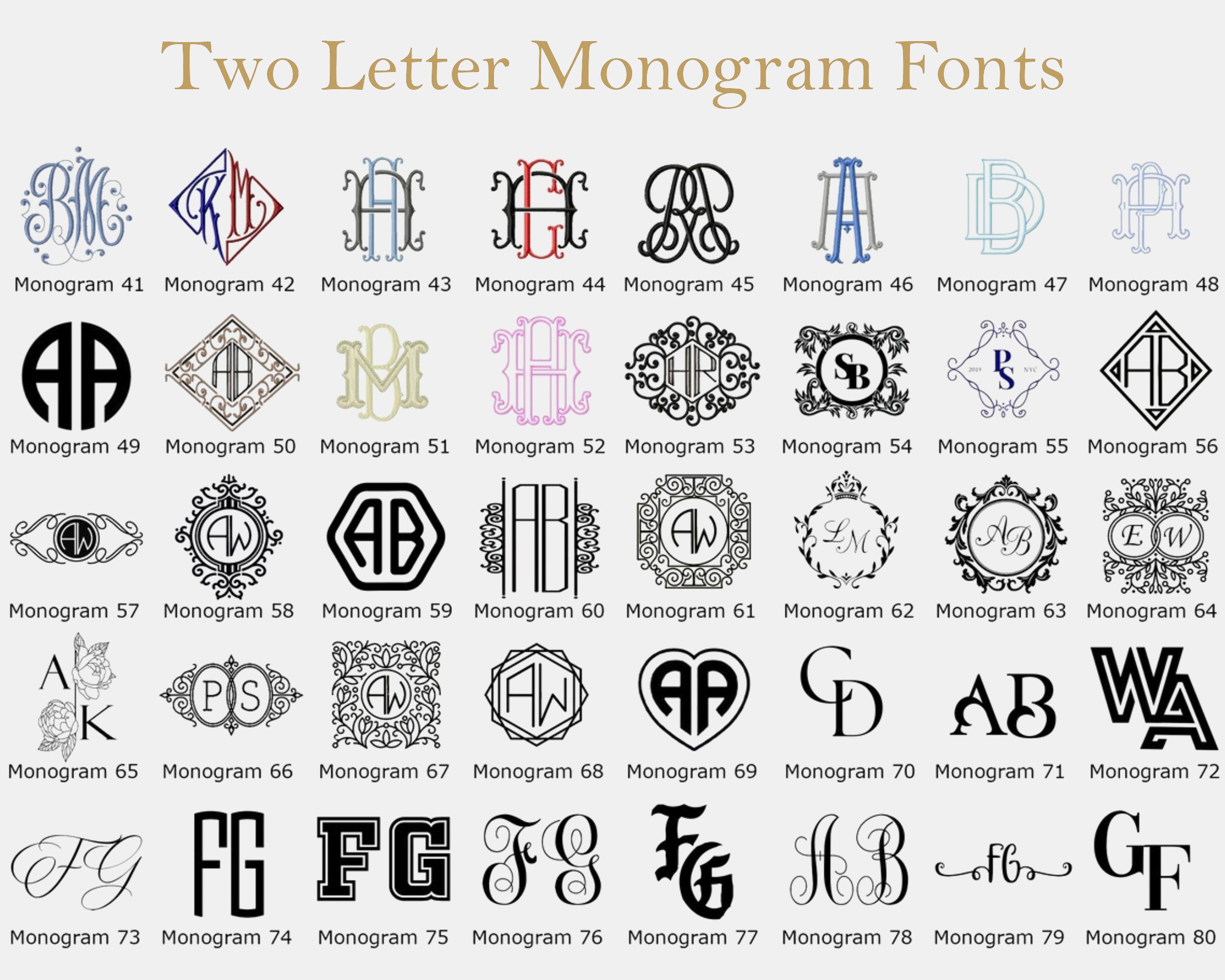 Two Letter Monogram Font Usa