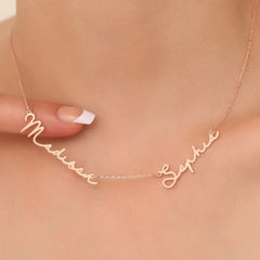 Couple initials necklace Anniversary name necklace Usa