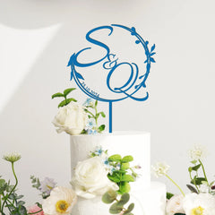 Blue color cake topper