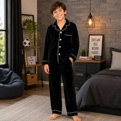 Velvet Full Pyjama Set For Kids